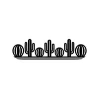 Minimalist Southwest Desert Cactus and Melon Border vector