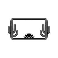 Desert Frame with Cactus Lotus vector