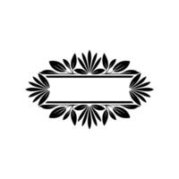 Elegant Black Floral Frame with Blank Space on White Background vector