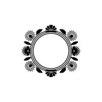 Elegant Floral Circle Frame with Blank Center on a Neutral Background vector