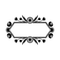 Elegant Floral Frame in Black and White - Invitation vector