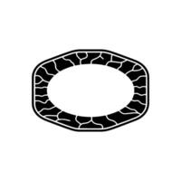 Geometric Oval Frame with Textured Border, Minimalist vector