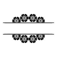 Elegant Floral Border Frame in Black and White, Space for Text vector