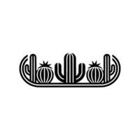 Minimalist Cactus Prickly Pear Line Art , Geometric, Southwestern, Branding vector