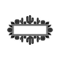 Minimalist Cactus Frame Western Style, Decorative Border, Text Space vector