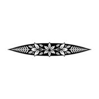 Elegant Floral Scroll Ornament in Black and White vector