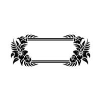 Elegant Floral Frame Silhouette on Light Gray Background vector