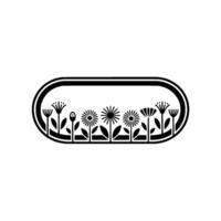 Minimalist Floral Black and White Botanical Arrangement vector