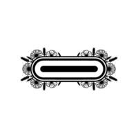 Elegant Floral Frame with Black White Space for Text, Clean vector