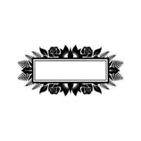 Elegant Floral Frame with Space for Text, Black on White vector