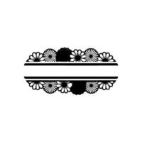 Floral Banner Minimalist Daisy Frame with Space for Text vector