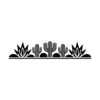 Minimalist Desert Border Cacti, Agave, Geometric Southwest vector