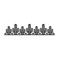 Minimalist Line Art Cactus Border - Southwestern Element vector