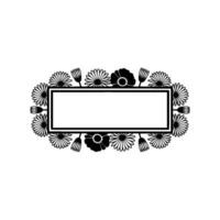 Floral Frame Invitation Template, Minimalist , Black White vector