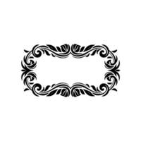 Elegant Black Floral Frame on White Background - Vintage vector