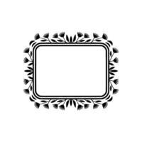 Floral Frame in Black and White - Decorative Border with Flowers and Blank Space vector