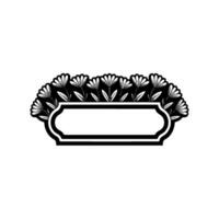 Floral Label Template Monochrome for Invitations, Announcements vector
