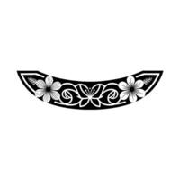 Elegant Black White Floral Arch, Decorative Element on White vector