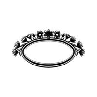 Elegant Floral Frame with Blank Space - Monochrome vector