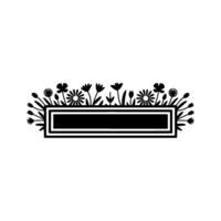 Floral Frame in Silhouette Style vector