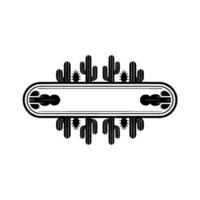 Cactus Frame , Southwestern Style, Minimalist vector