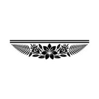 Elegant Floral Border , Black and White Art vector