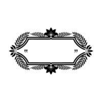 Elegant Quote Frame with Laurel Wreath, Black White vector