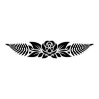 Elegant Black Floral Border Rose, Ferns, and Leaves vector