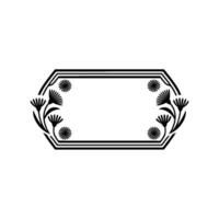 Elegant Floral Frame, Black White, Decorative Element vector