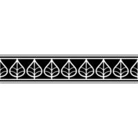 Leaf Motif Border in Black and White, Decorative Element vector