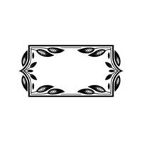 Elegant Black Leaf Frame on Gradient Background vector