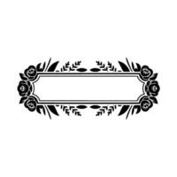 Elegant Floral Frame for Text or Invitations in Black and White vector