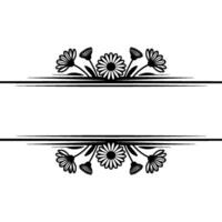 Elegant Daisy Frame with Floral Border on White Background vector
