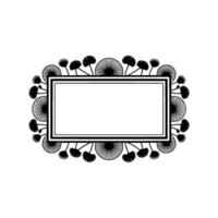 Elegant Floral Frame with Blank Rectangular Space - Minimalist vector