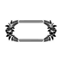 Floral Frame Elegant Black and White for Invitations Labels vector