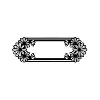 Floral Frame Decorative Daisy Embellishment, Minimalist vector