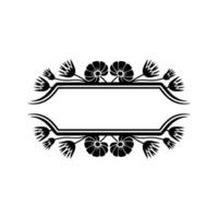 Elegant Floral Frame with Space for Text - Black White, Element vector