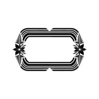 Elegant Floral Frame in Black and White - Minimalist vector