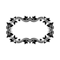 Elegant Floral Frame in Black and White on Off-White Background vector