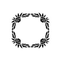 Elegant Black Rose Floral Frame on Cream Background vector