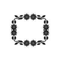 Black Floral Frame , Simple Elegance, Decorative Border vector