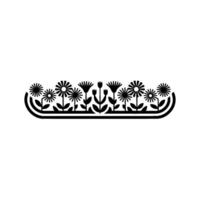 Minimalist Black Floral Border vector
