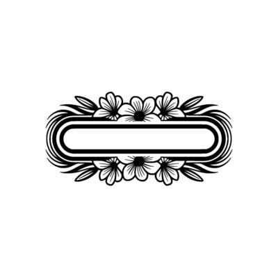 Floral Frame , Minimalist Black White for Branding