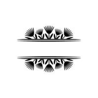 Minimalist Floral Divider with Space for Text, Black White, Frame vector