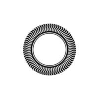 Geometric Black White Circle with Wavy Pattern, Abstract, Minimal vector