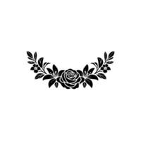 Elegant Black Floral Wreath Border, Element vector