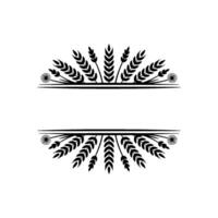 Elegant Wheat and Floral Frame on Cream Background vector