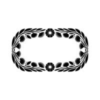 Elegant Floral Frame Black and White Element, Border vector