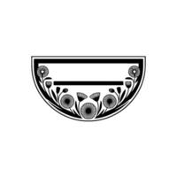 Elegant Floral Frame , Black and White, Minimalist, Art vector