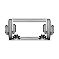 Geometric Desert Frame with Cacti - Minimalist vector
